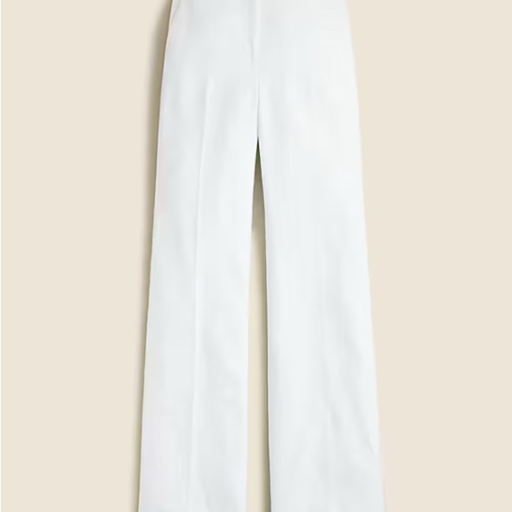 Carolina white flare pant in stretch linen blend